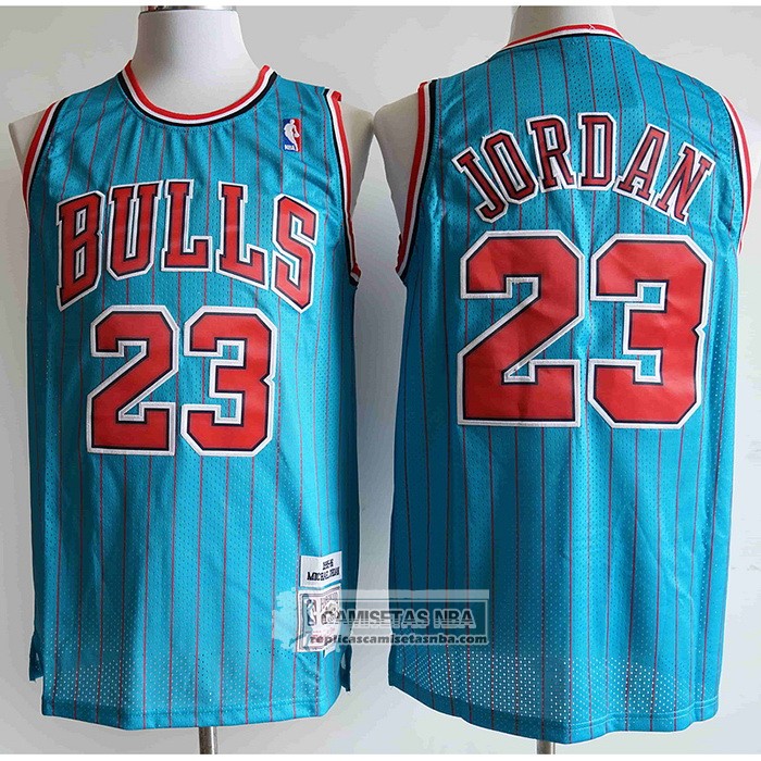 Camiseta Chicago Bulls Michael Jordan NO 23 Mitchell & Ness 1995-96 Azul